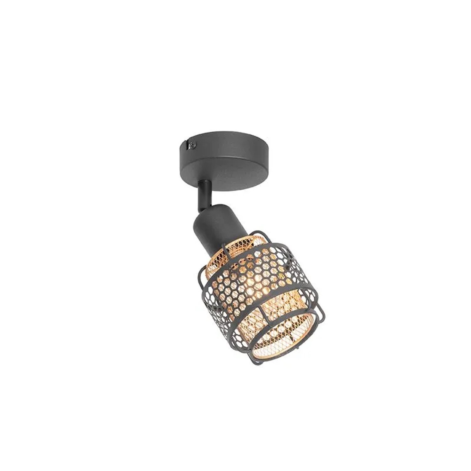 QAZQA Design-Deckenleuchte Schwarz mit Gold Noud
