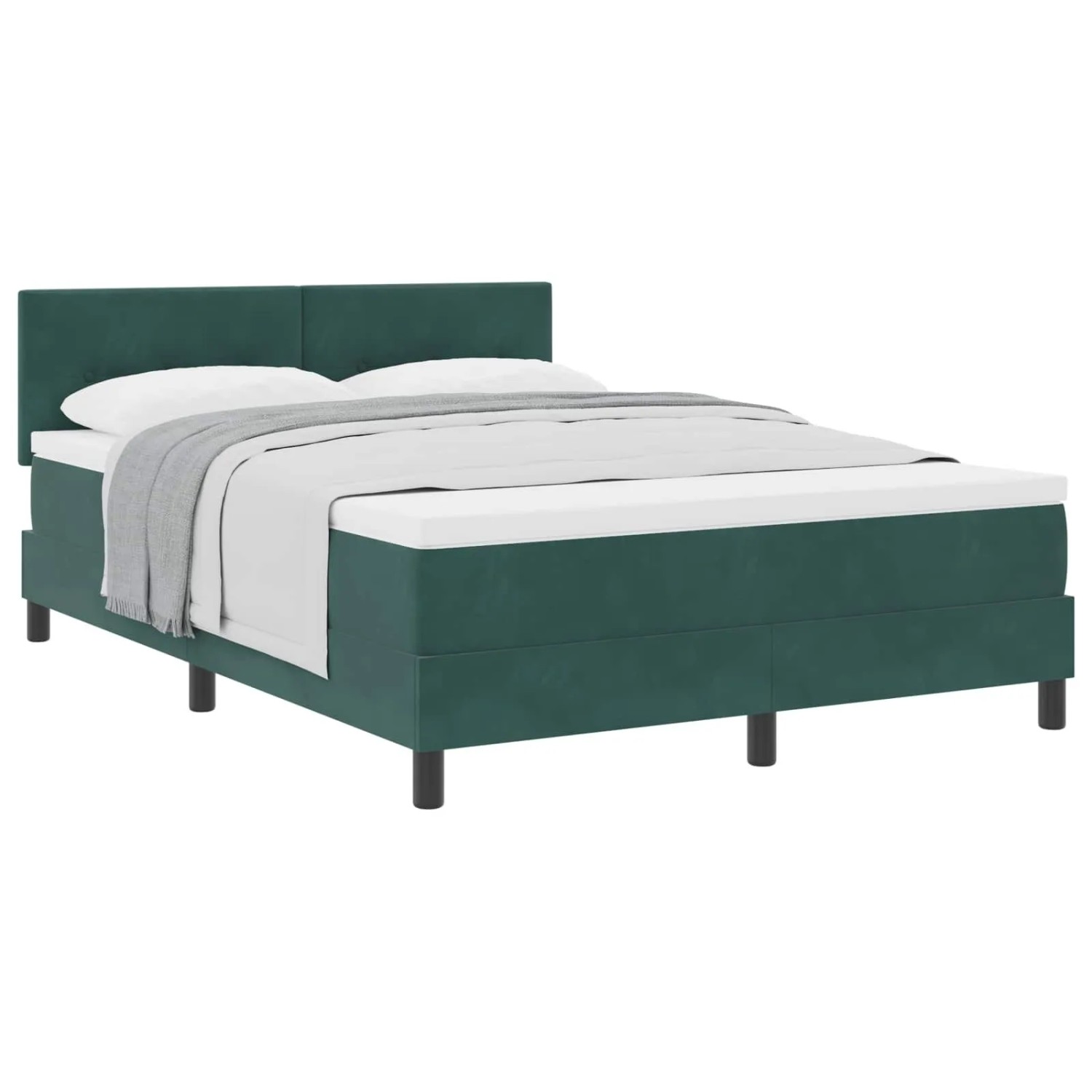 vidaXL Boxspringbett mit Matratze Dunkelgrün 140 x 200 cm Samt 3339179 günstig online kaufen