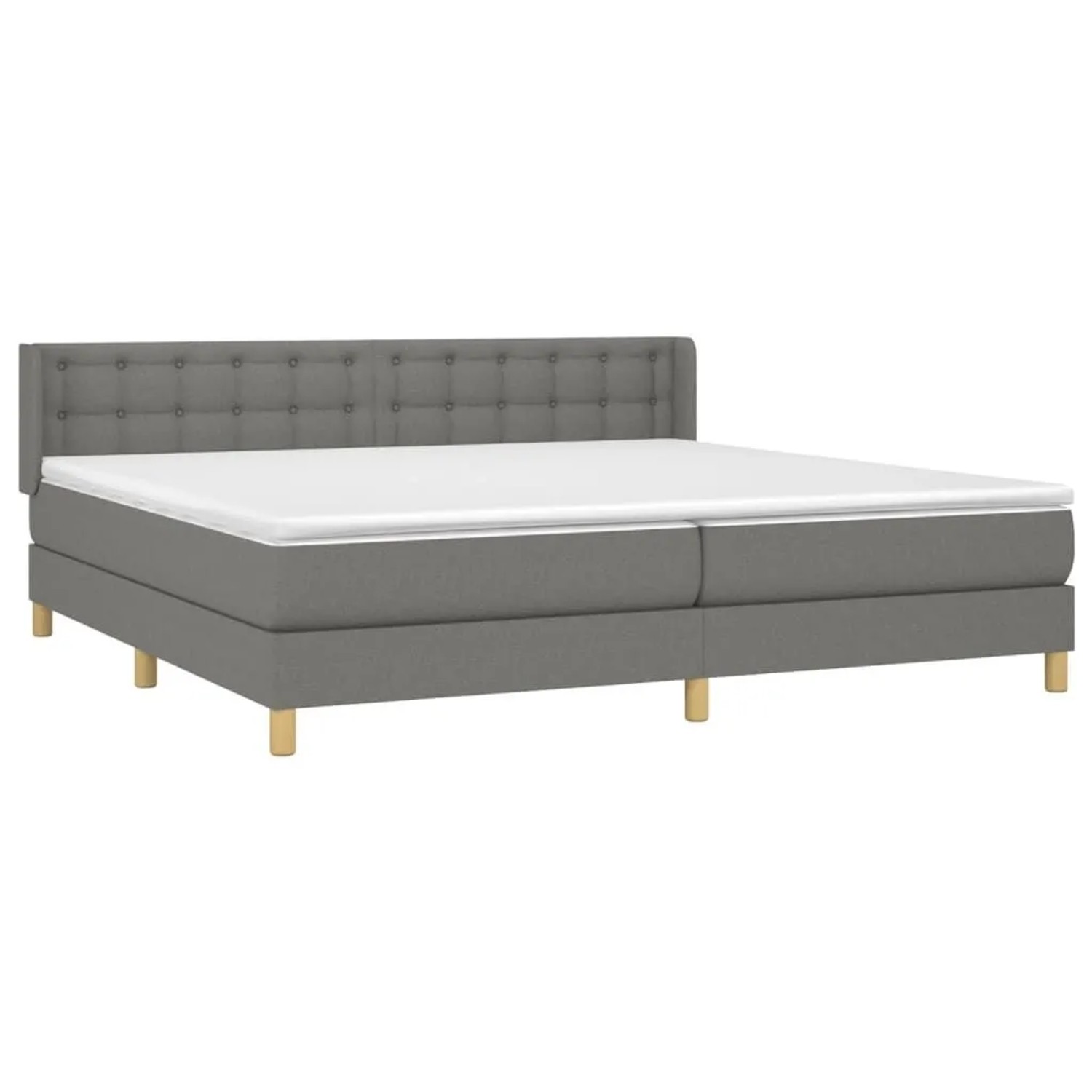 vidaXL Boxspringbett mit Matratze Dunkelgrau 200x200 cm Stoff 3130618 günstig online kaufen
