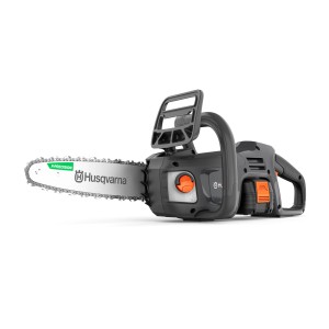 Husqvarna Akku-Kettensäge Aspire C15X-P4A, Akku-Kettensäge in Grau mit Schwert und Handschutz.