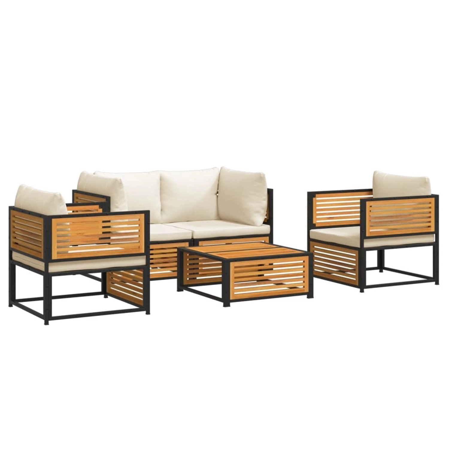 vidaXL 5-Tlg Garten-Sofagarnitur mit Kissen Massivholz Akazie 3214919 günstig online kaufen