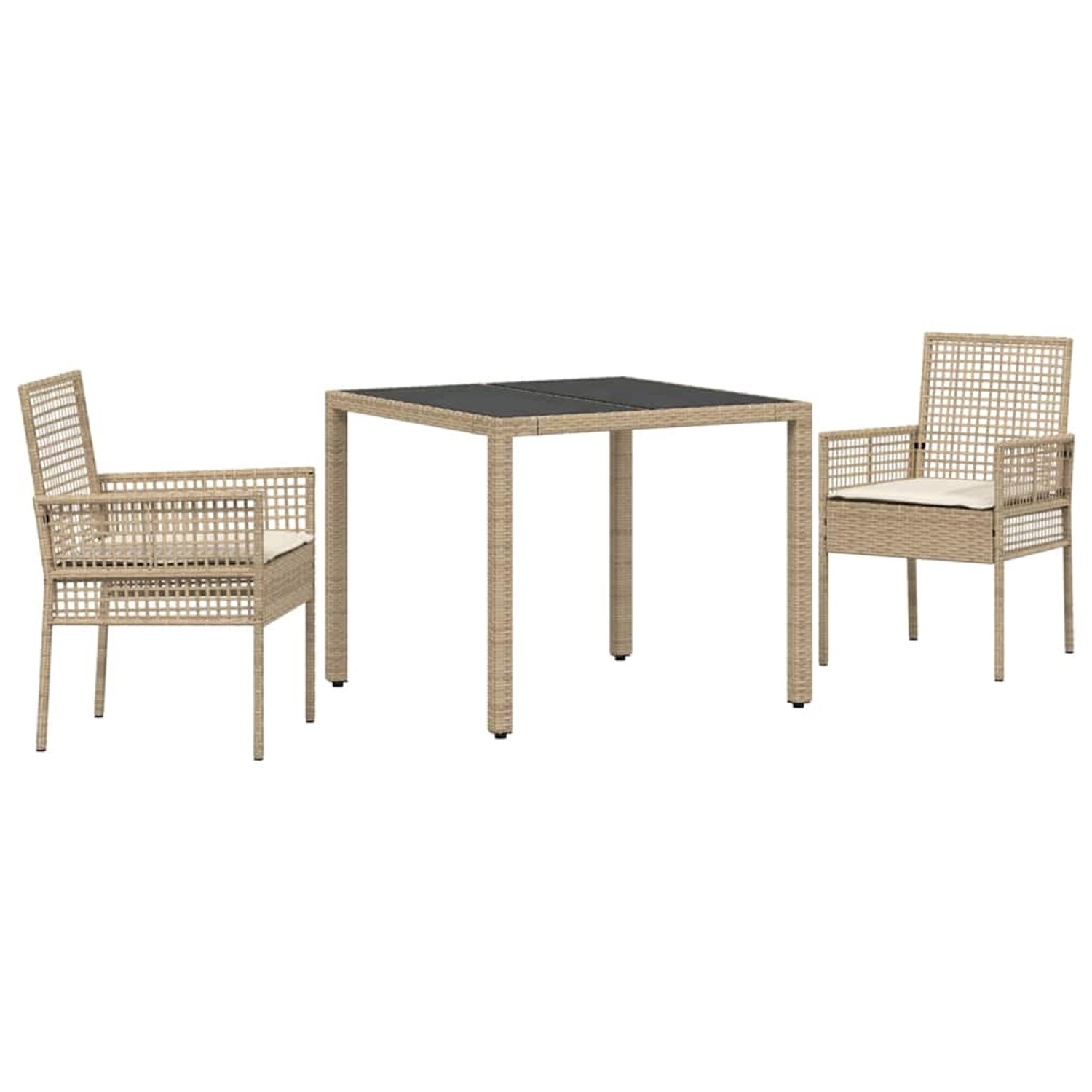 vidaXL Garten Essgruppe 3-Tlg Beige Poly Rattan 3334887 günstig online kaufen