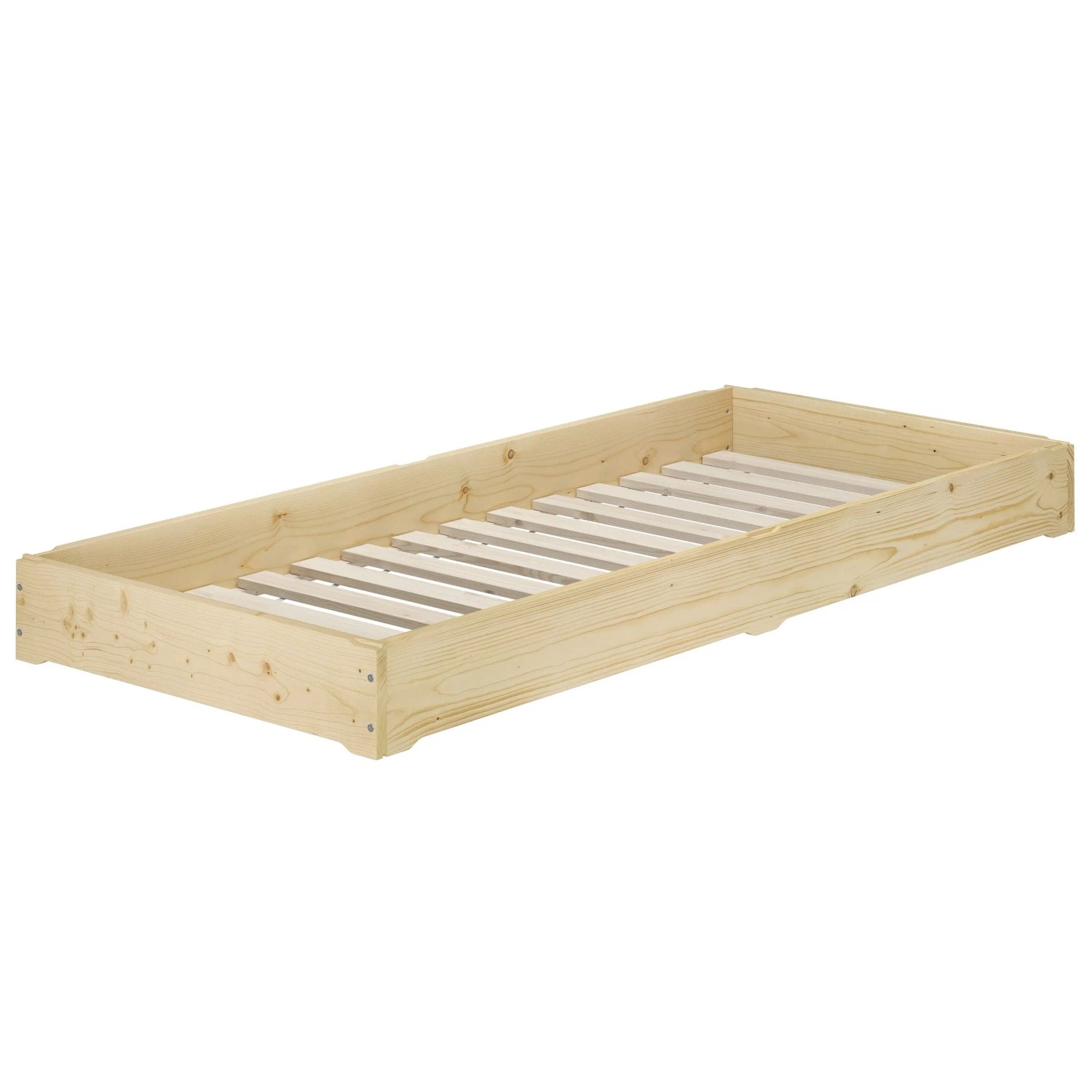 Erst-Holz Bettrahmen Funktionsbett Massivholzbett Fichte Geölt 80 x 200 cm Modell 69 Rollrost inkl.