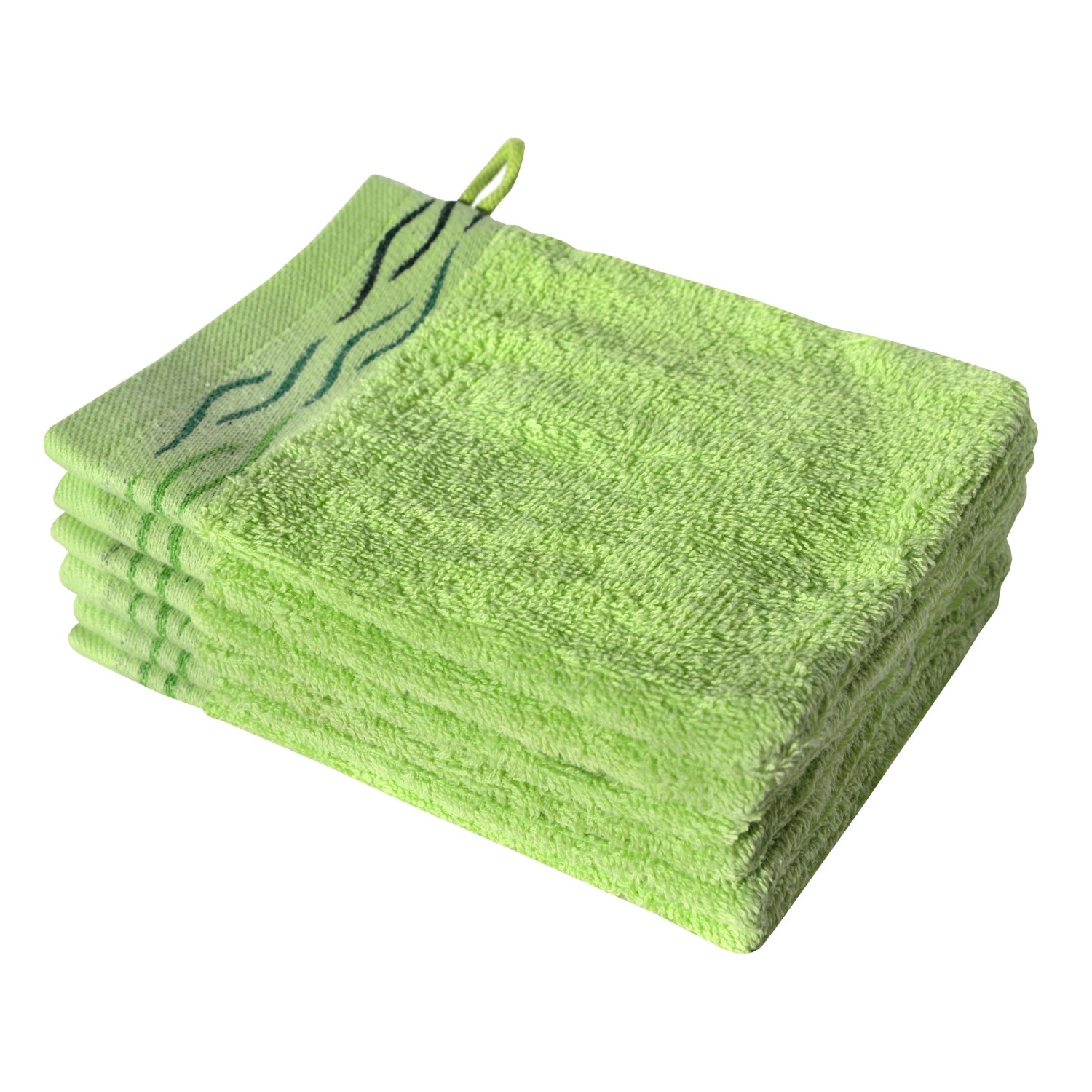 Dyckhoff Waschhandschuhset Wave Grün 16 x 21 cm 6-tlg.