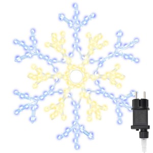 vidaXL Weihnachts-Schneeflocke, warmweiß, 56x49cm, PVC, mit LED-Lichtern für festliche Dekoration.