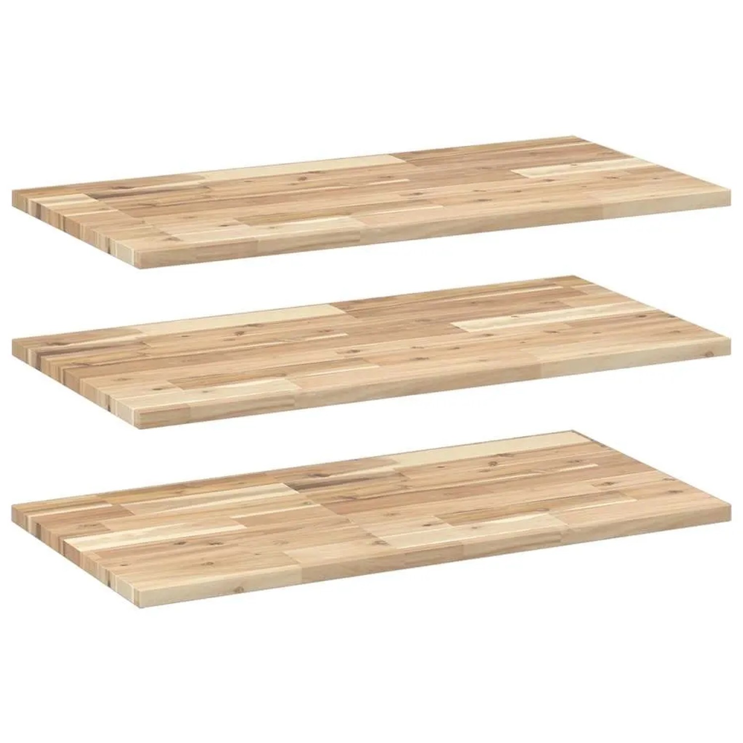 vidaXL Schweberegale 3 Stk 80x40x2 cm Massivholz Akazie Unbehandelt 3279397