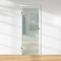 Satinierte Glasdrehtür, ESG Floatglas, DIN links, 1972x709x8 mm, für mehr Licht im Raum.