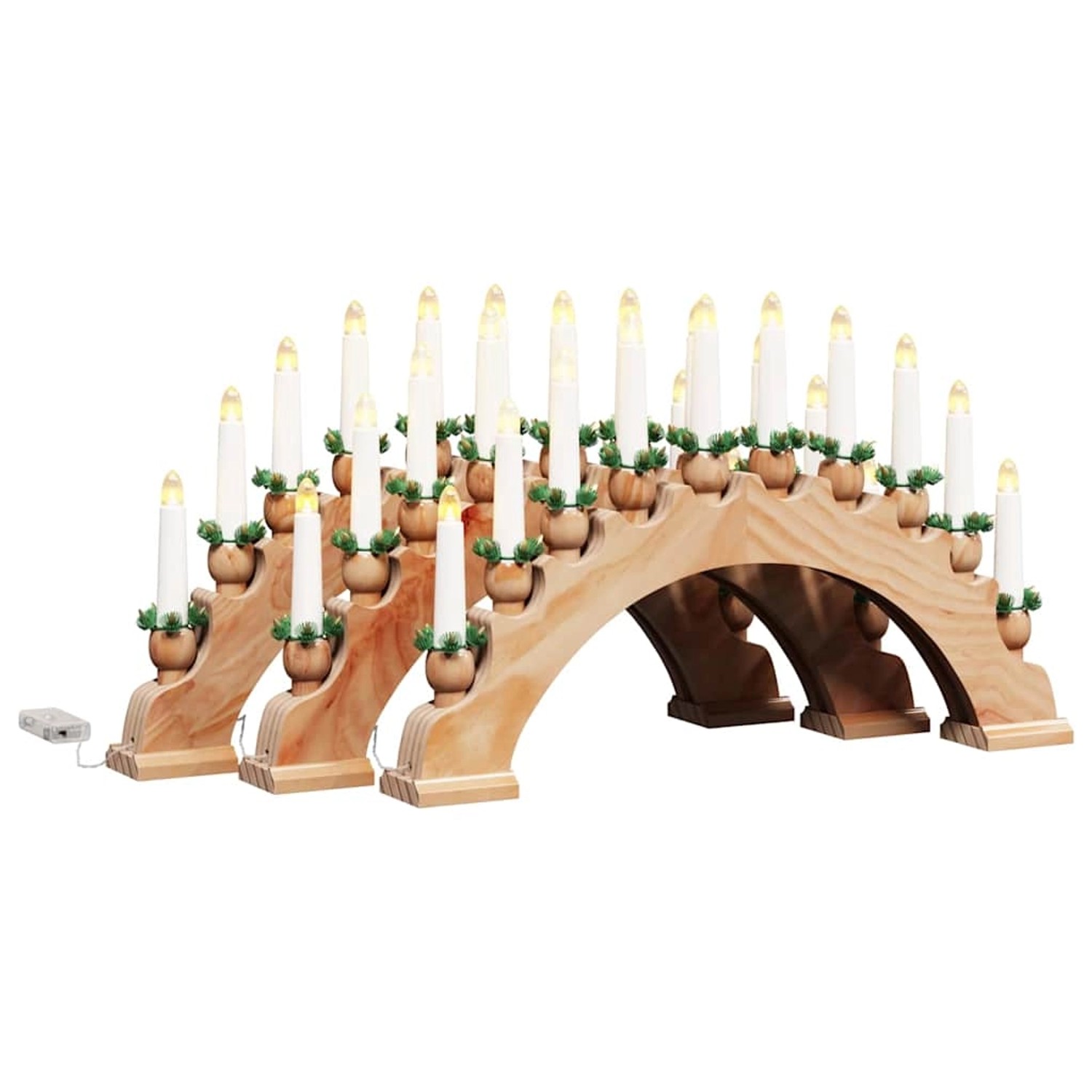 vidaXL Weihnachtskerzenbogen mit 10 LED Kerzen 3 Stk Braun 42019708 günstig online kaufen