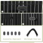 Graue PVC Sichtschutzmatte mit Befestigungsclips und Draht zur einfachen Montage an Balkon, Garten oder Terrasse.