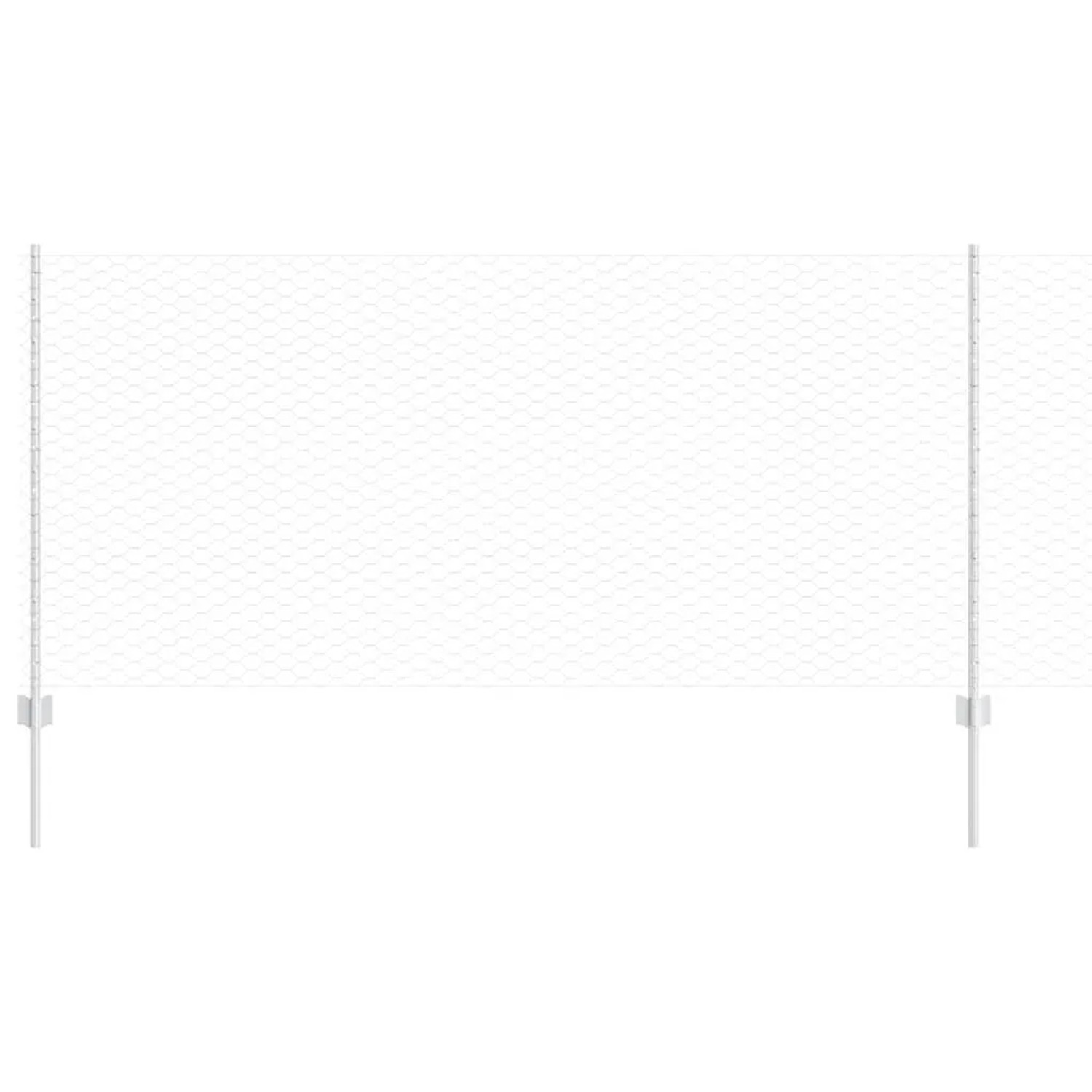 vidaXL Zaun mit Pfosten Silber 1 x 25 m Stahl 3337000 günstig online kaufen