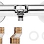 baliv Thermostat-Wannenarmatur WA-5020 Chrom mit S-Anschlüssen und Rosetten.