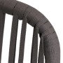 Detailansicht des anthrazitfarbenen Seilgeflechts am Gartenstuhl N41. Sichtbare Webstruktur des Rope-Designs.