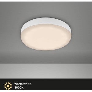 Weiße Briloner LED Einbauleuchte Plat, 1er-Set, warmweiß, Ø 7,5 cm.
