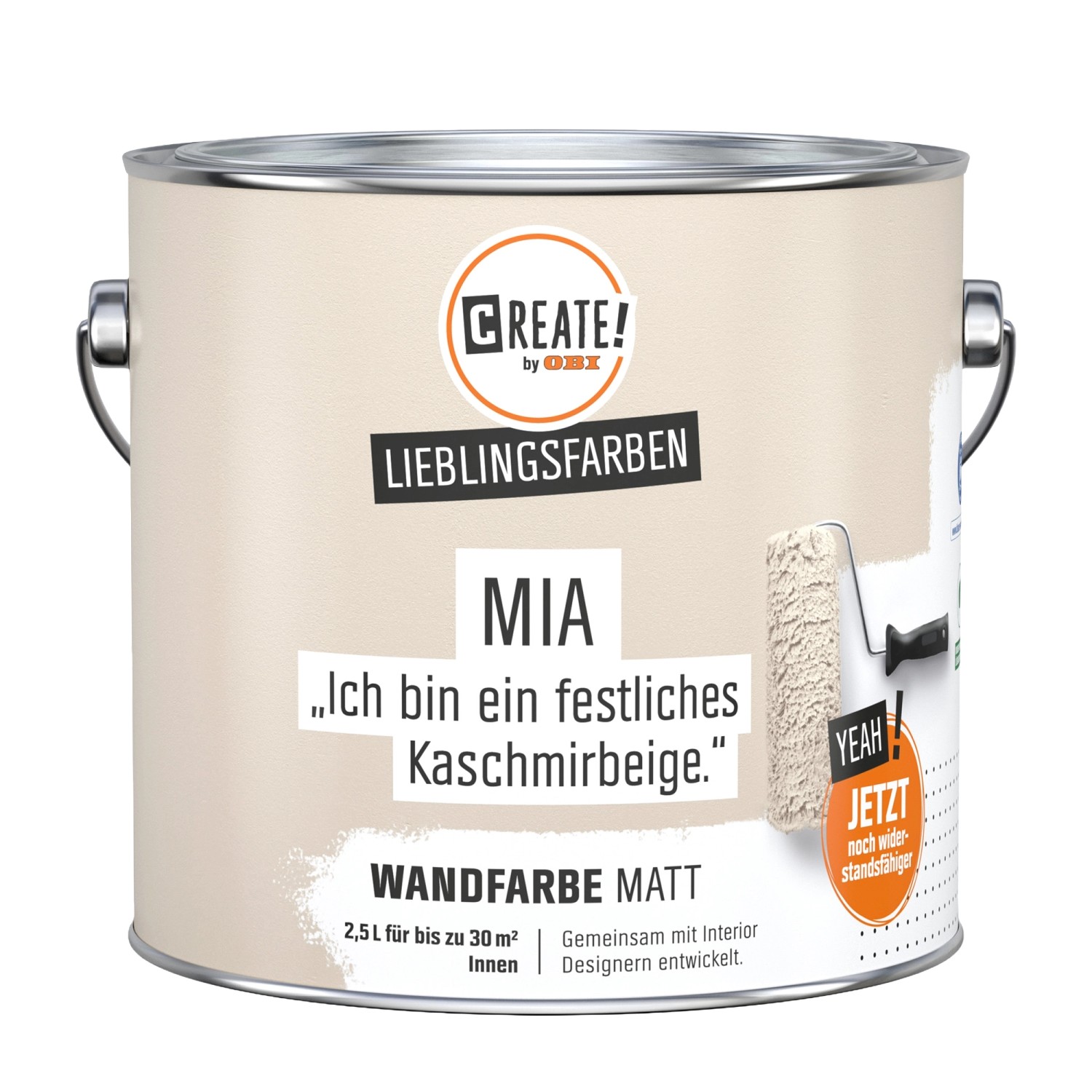 CREATE! by OBI Wandfarbe Lieblingsfarbe Mia Kaschmirbeige Matt 2,5 l