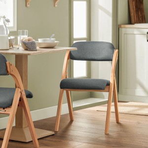 SoBuy Esszimmerstuhl Klappstuhl Küchenstuhl Polsterstuhl mit Lehne Dunkelgrau FST92-SG