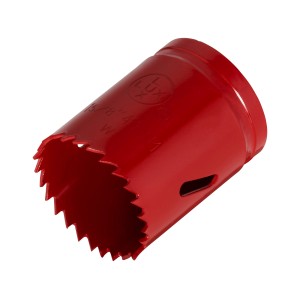 Rote LUX Lochsäge, 41 mm Durchmesser, für Bohrmaschinen.