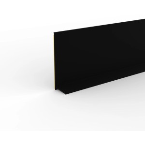 Schwarze, selbstklebende Weichsockelleiste, 15x50x5000 mm, für formschöne Kanten.
