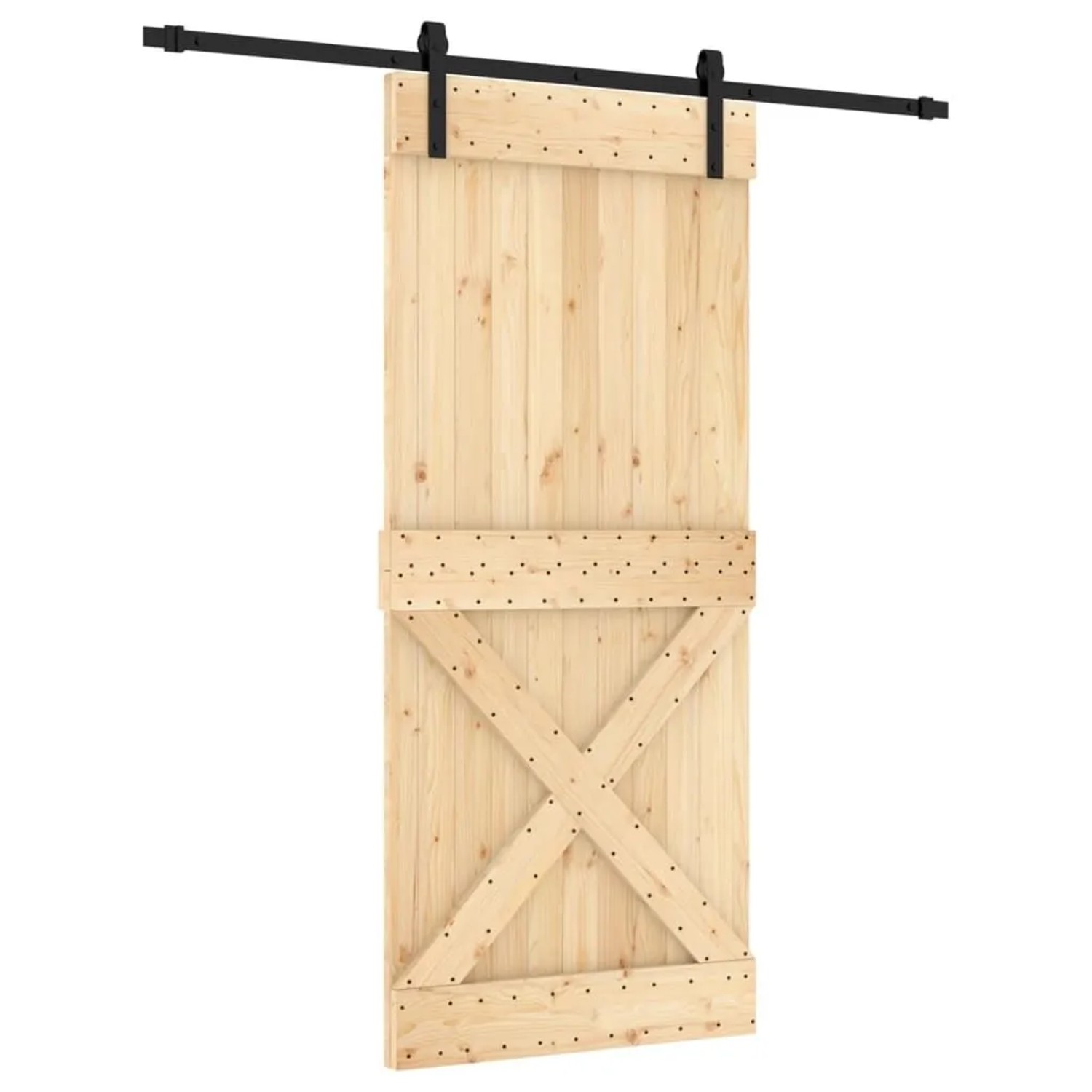 vidaXL Schiebetür mit Beschlag 90x210 cm Massivholz Kiefer 3203001 günstig online kaufen