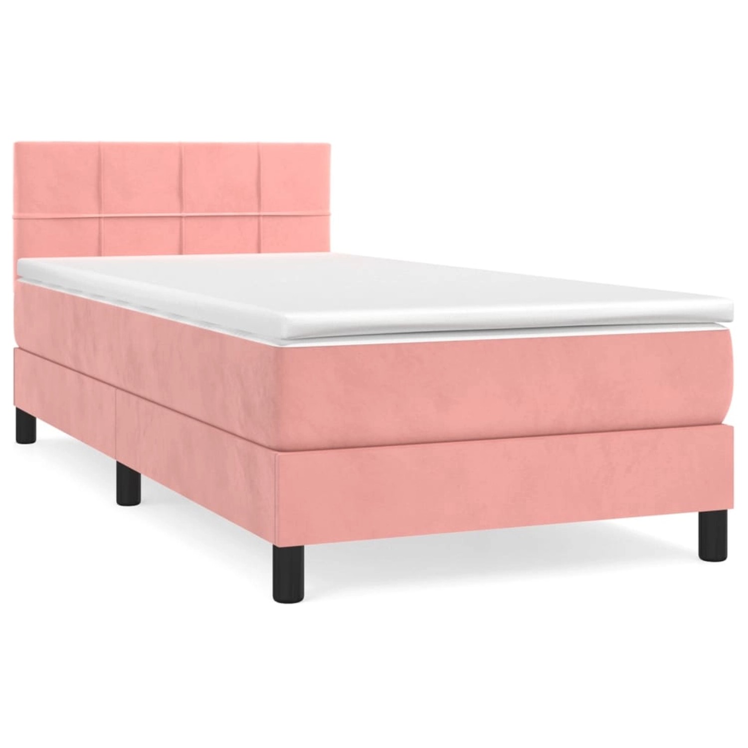 vidaXL Boxspringbett mit Matratze Rosa 90x190 cm Samt1537793 günstig online kaufen