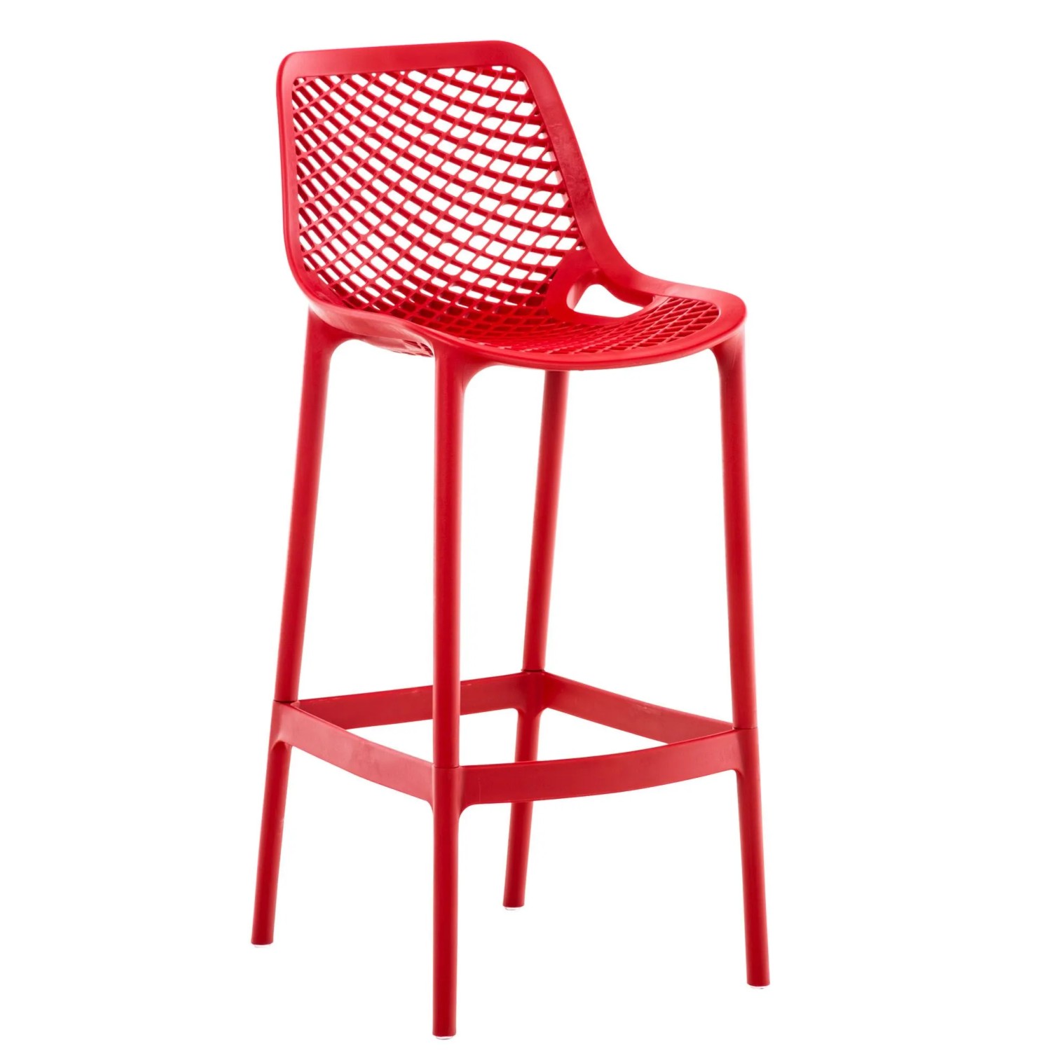 DELUKE Barhocker Modern Rot LORL Kunststoff 105x45x53cm Barhocker Mit Lehne Tresenhocker Barstuhl Thekenhocker