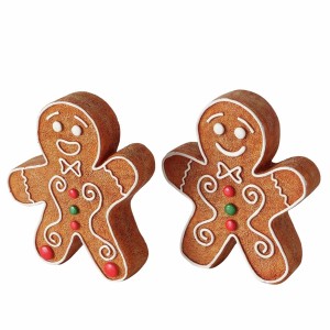2er Set: Braune Boltze Lebkuchenmann Figuren Ginger, 13,7cm, Weihnachtsdeko.
