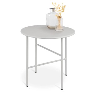 Bomoe Finn Beistelltisch Ø 44x46cm Hellgrau Metall