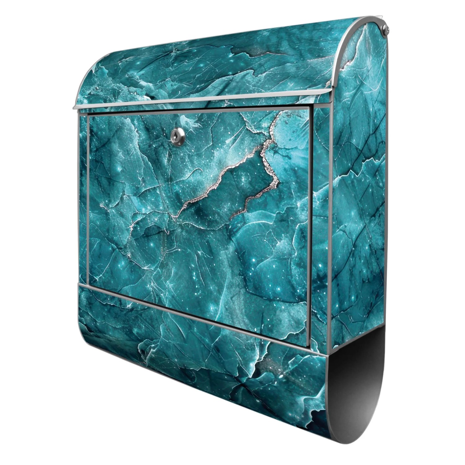 Banjado Design Briefkasten Silber Pulverbeschichtet 39x47x14cm 2 Schlüssel günstig online kaufen