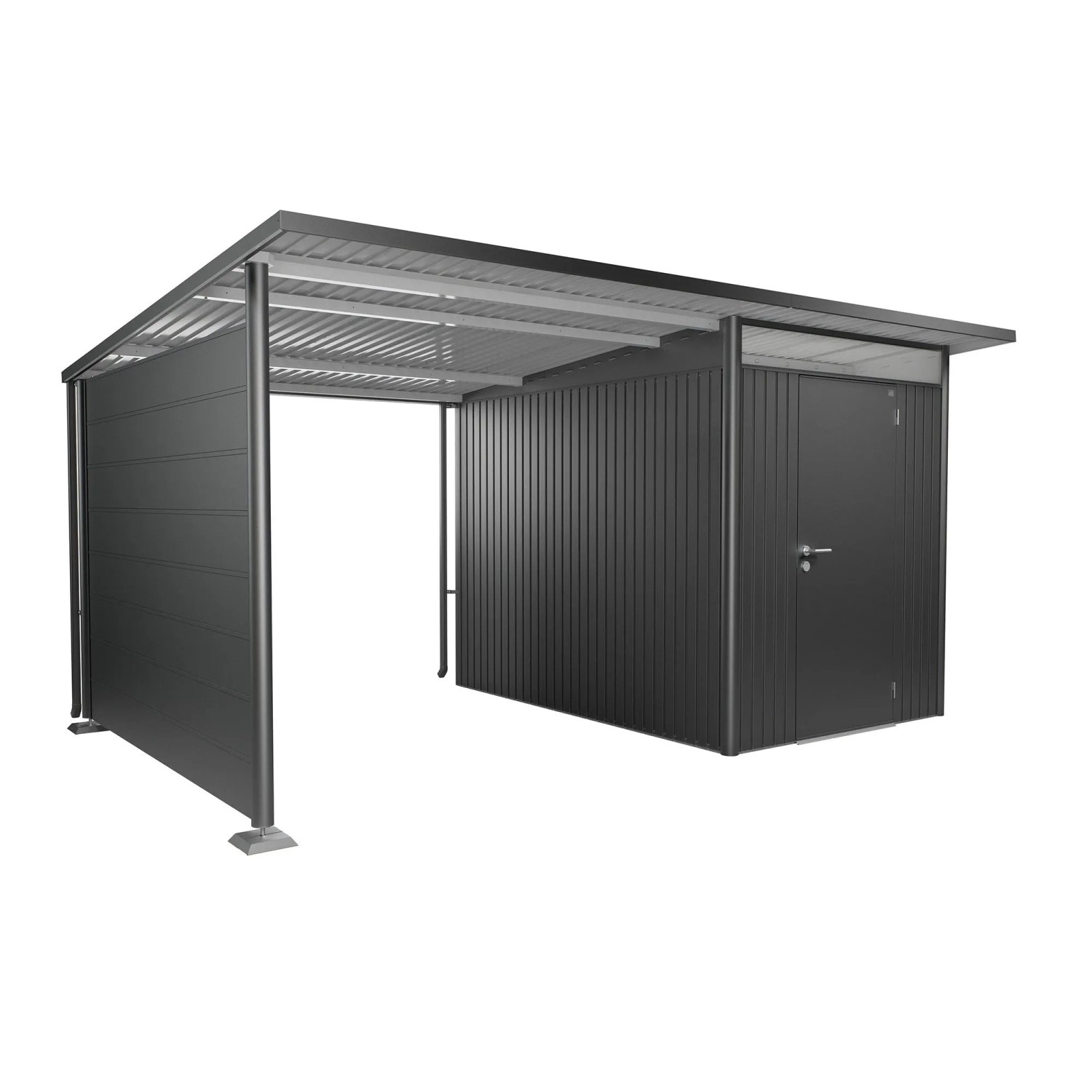 Biohort Seitendach für Gerätehaus AvantGarde A3, A7 Gr. L Dunkelgrau-Metallic