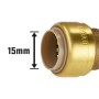 Messing Steck-Kappe, 15 mm, zum Verschließen von Steckfittings für Trinkwasser- und Heizungsrohre.