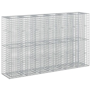 vidaXL Gabionen Hochbeet 3 Stk Silber 250 x 50 x 150 cm 3422235