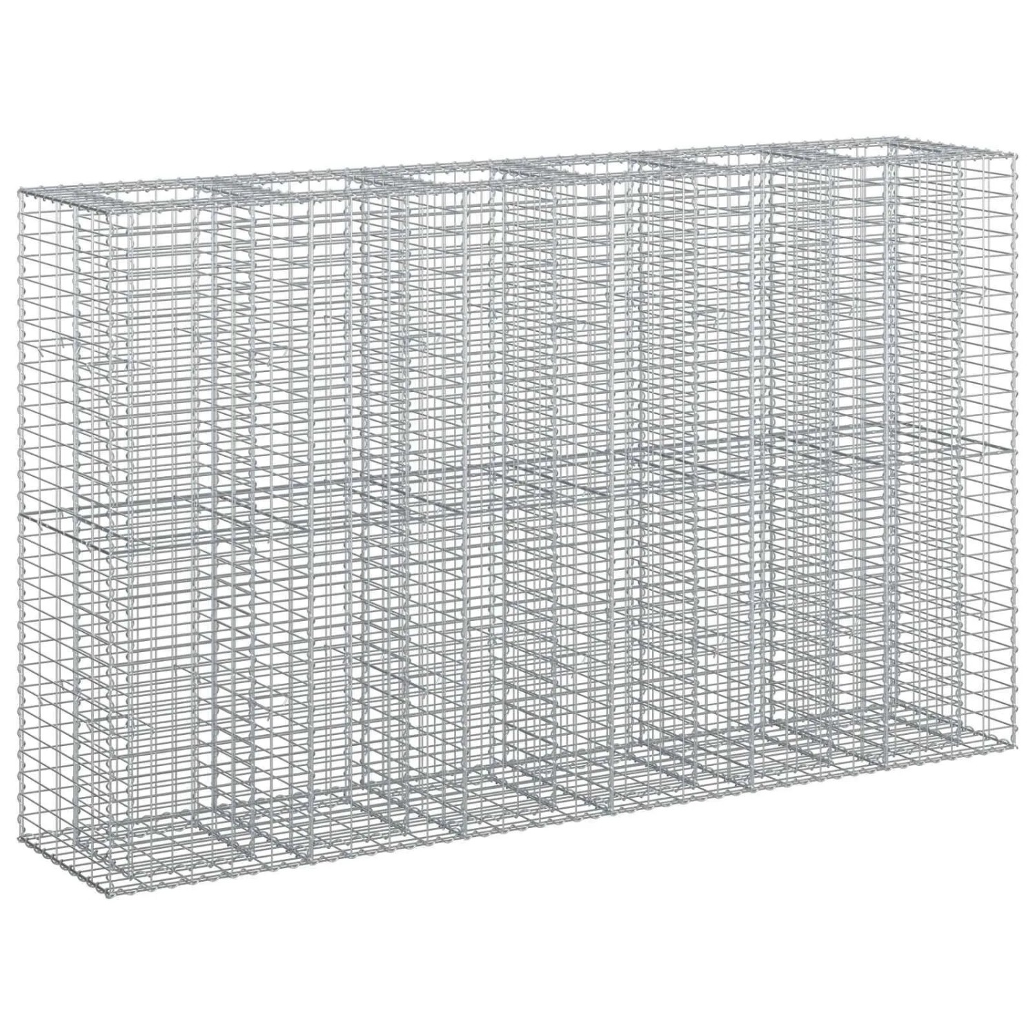 vidaXL Gabionen Hochbeet 3 Stk Silber 250 x 50 x 150 cm 3422235