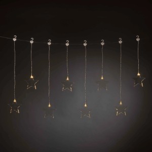 Konstsmide LED Lichtervorhang mit 8 warmweißen Sternen für Innen und Außen.