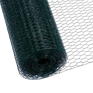 CCLIFE Hühnerzaun Geflügelnetz 45mm Maschenweite 100cm Höhe 25m Länge PVC-Beschichtet Grün
