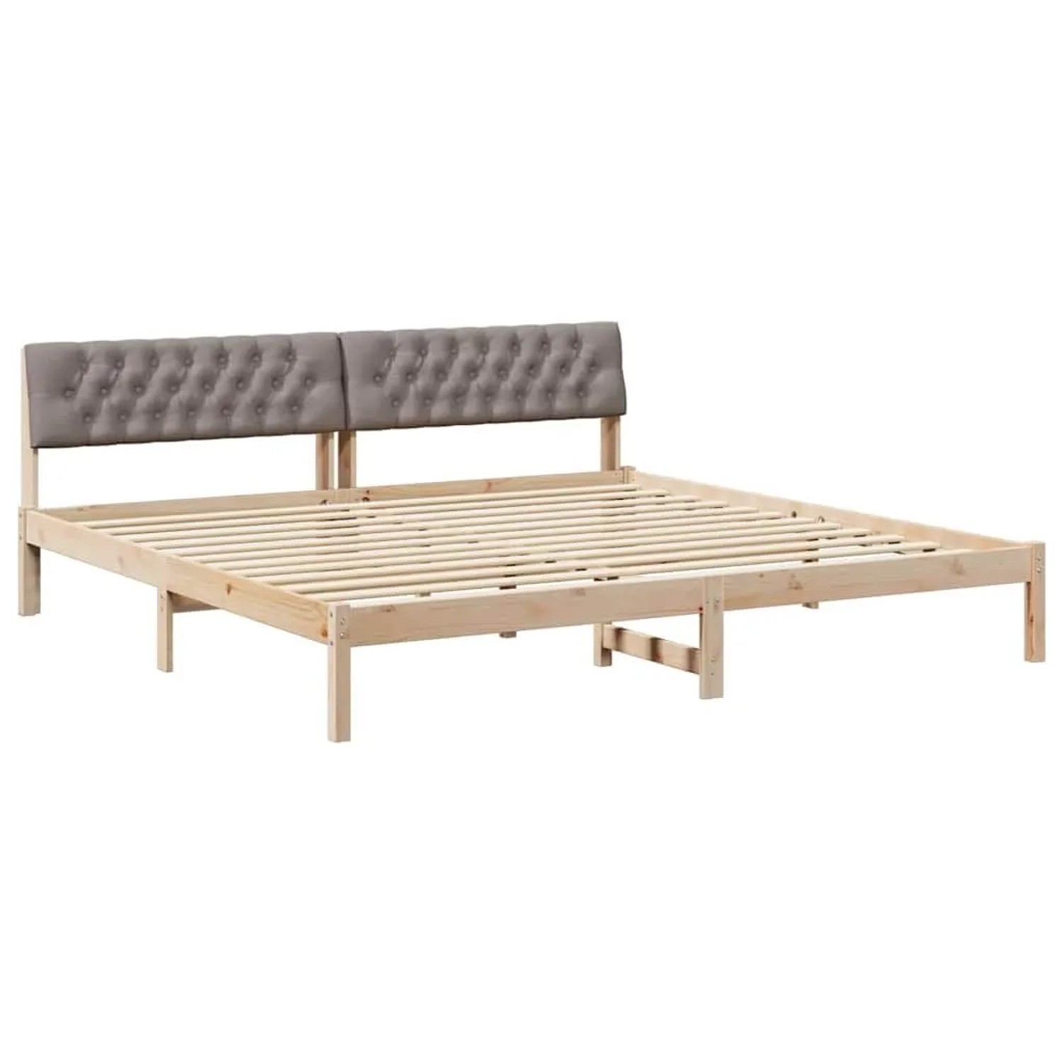 vidaXL Bettgestell Braun und Taupe 200 x 200 cm Massivholz Kiefer 3394341 günstig online kaufen