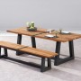 Gartenbank Campione, 220 cm, Anthrazit/Teakholz, mit passendem Gartentisch. FSC®-zertifiziert.