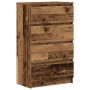 vidaXL Sideboard in Altholz-Optik aus Holzwerkstoff mit 4 Schubladen. Ideal für Stauraum.