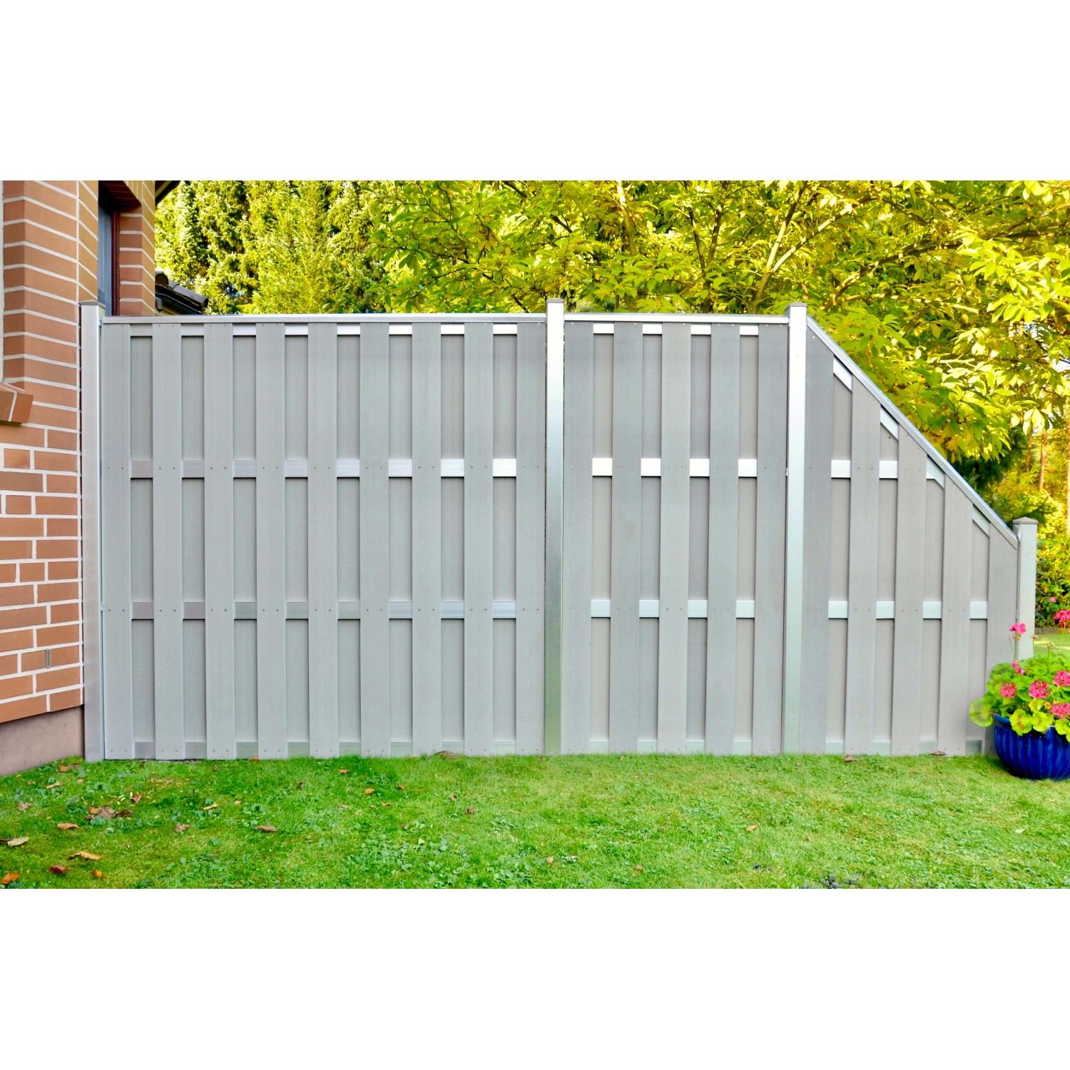 T & J Zaunelement aus JinanSerie 180 cm x 180 cm Grau kaufen bei OBI