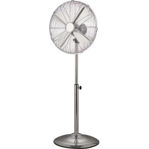 Chromfarbener Standventilator SV 50-40 mit Ø 40 cm Durchmesser.