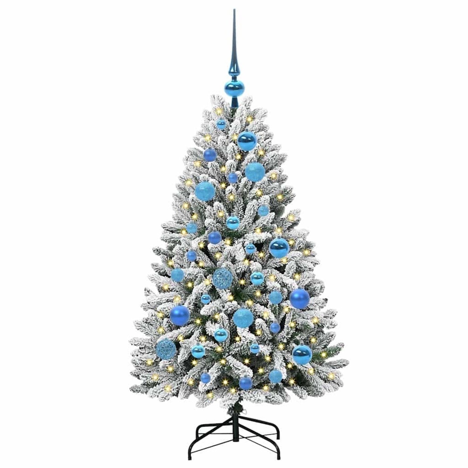 vidaXL Künstlicher Weihnachtsbaum Grün und Weiß 120 cm PVC und Metall 3395737