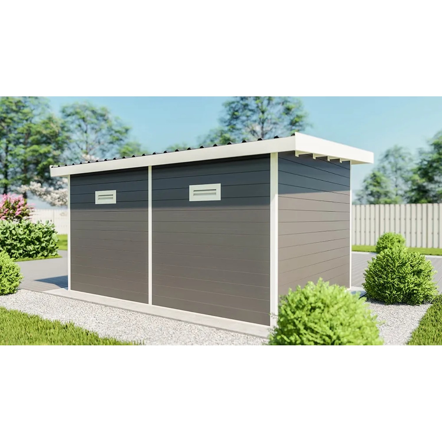 Elephant WPC Gartenhaus Flachdach Anthrazit L kaufen bei OBI