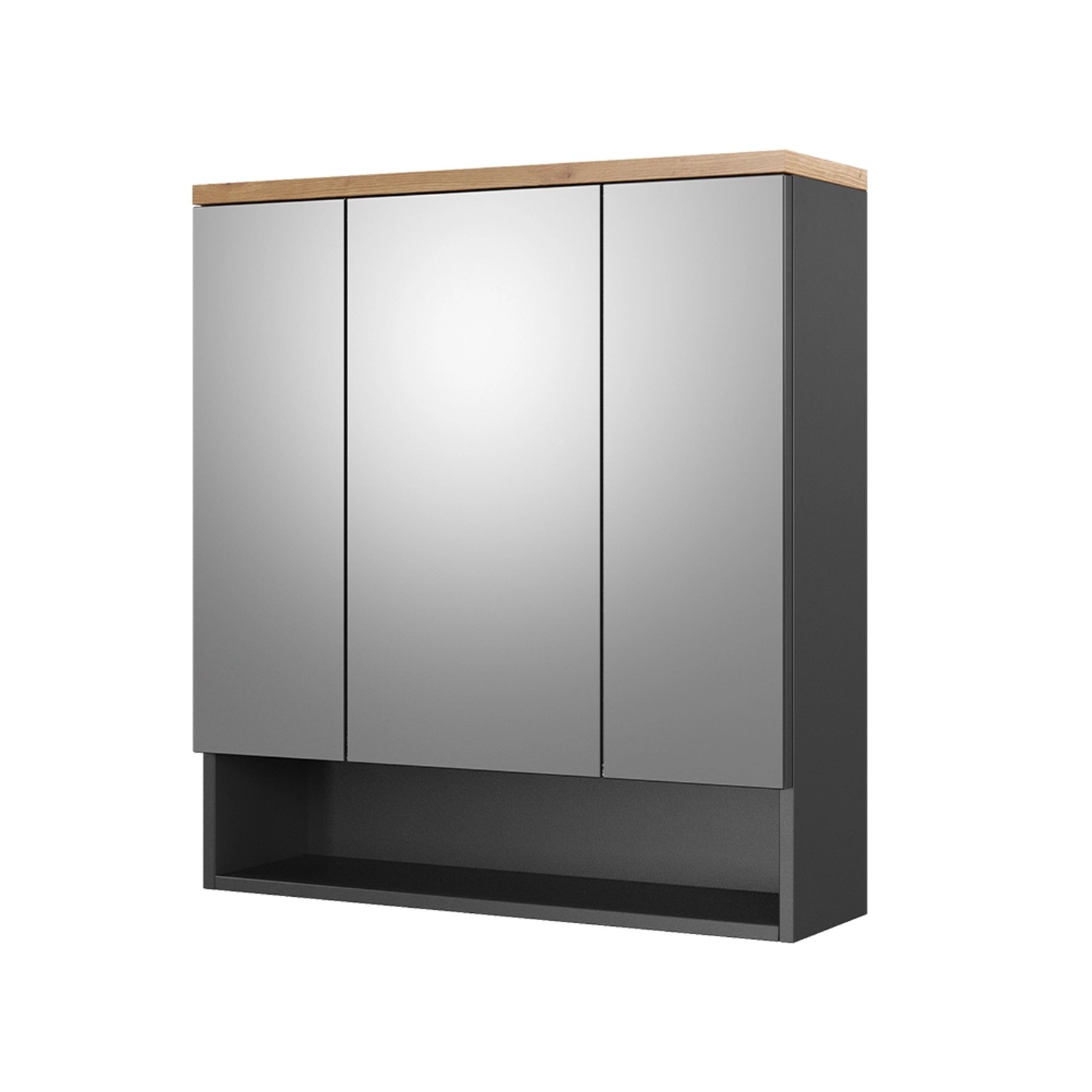 Vicco Badspiegelschrank Eden Anthrazit/Artisan-Eiche 70 x 77 cm