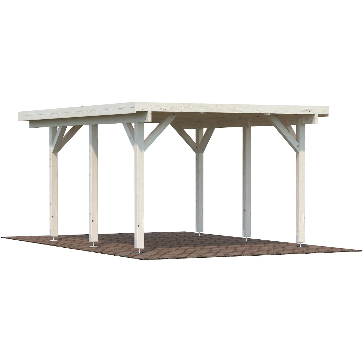 Palmako Flachdach Carport Karl 360 cm x 512 cm naturbelassen