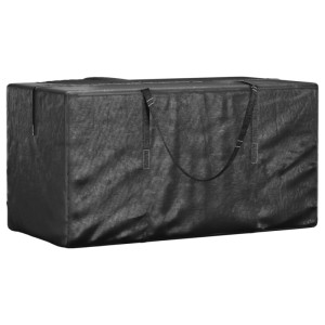Schwarze vidaXL Aufbewahrungstasche für Gartenkissen, 150x75x75 cm, 2er-Set.