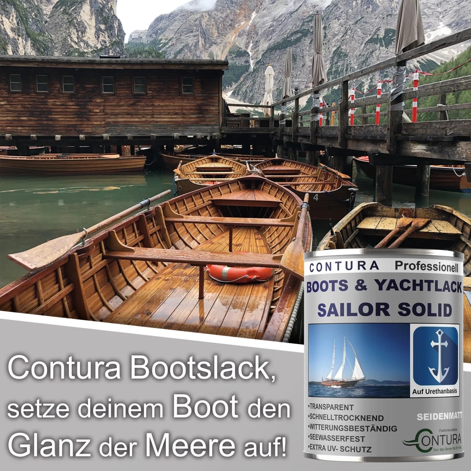 Contura Boots & Yachtlack Bootslack Holzlack Hartlack Klarlack 750ml Glänzend_4