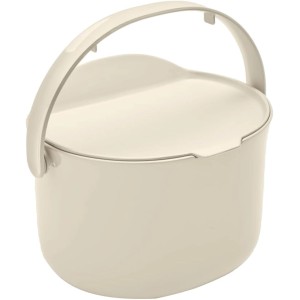 Skaza Biomülleimer Daily in Cremeweiß, 3,3L, mit Deckel und Tragegriff für Bioabfall.
