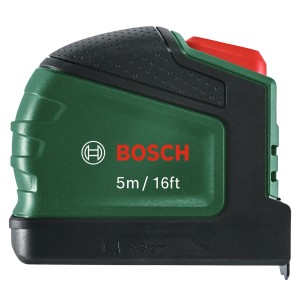 Bosch Maßband 5m, grün/schwarz, mit Autolock-Funktion. Ideal für präzise Messungen.