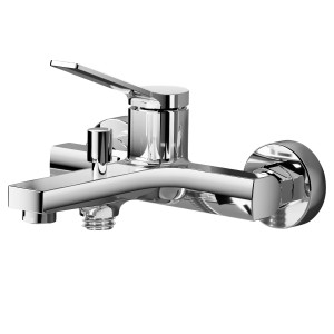 Glänzende Emke Badewannenarmatur aus Chrom mit Auslauf und Einhebelmischer.