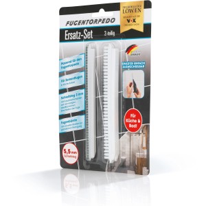 Fugentorpedo Ersatz-Set mit Schleifsteg 5,5 mm und Fugenbürste für die Fugenreinigung in Küche und Bad.