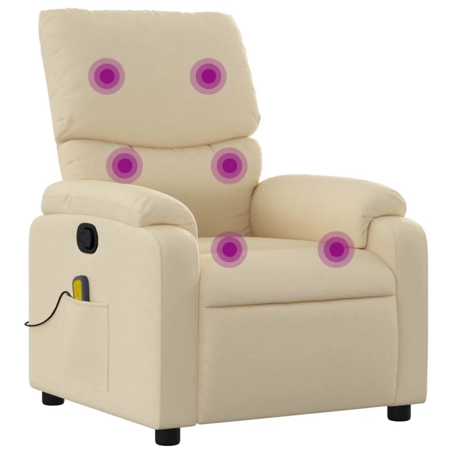 vidaXL Massage-Relaxsessel Cremefarbener Stoff 3205687 günstig online kaufen