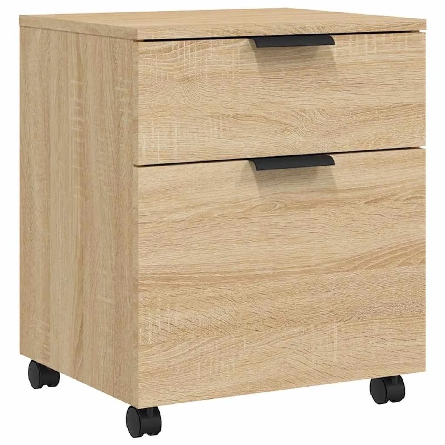DELUKE Rollcontainer MOSAB Rollbar Sonoma-Eiche 45x38x54cm Nachttisch Mit Rollen Aktenschrank Rollbar Kleiner Schubladen...